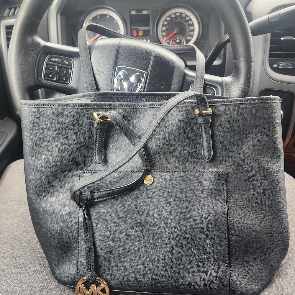 Black Leather Tote Bag